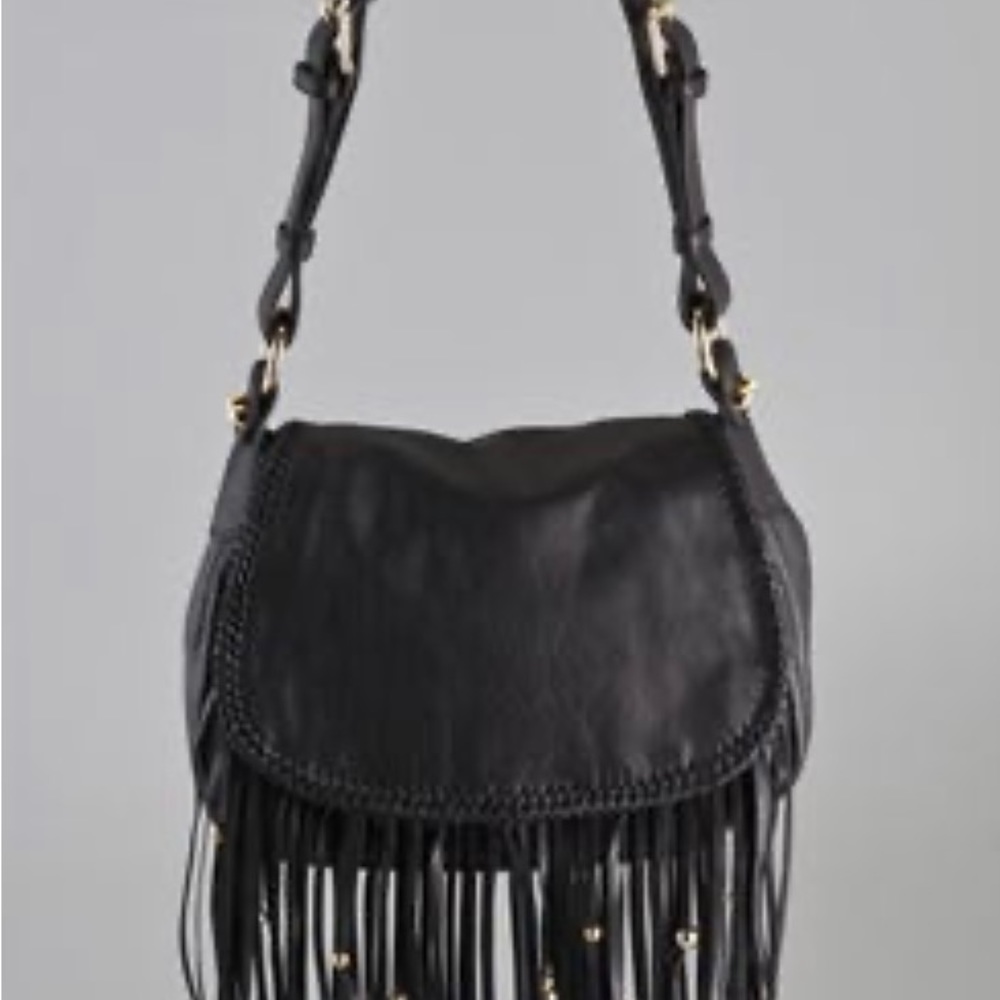 CC Skye black leather fringe bag :)